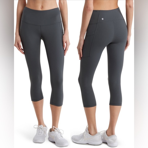 Z by Zella Nordstrom Perform High Waist Pocket Crop 3/4 Leggings in Grey - Picture 1 of 5